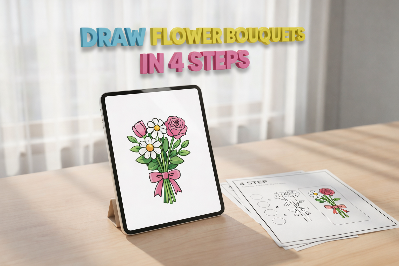 How to Draw Flower Bouquets printable workbook